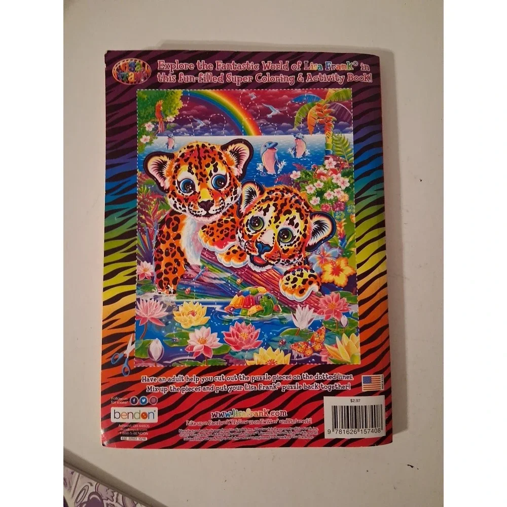 2 Lisa Frank: 1 Coloring & Activity Book 2014 & 1 Pack 400+ Stickers 2013 New